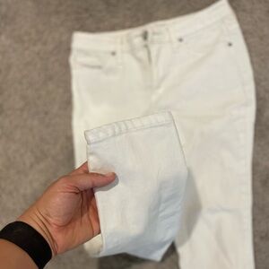 High Rise Skinny Crop White Jeans